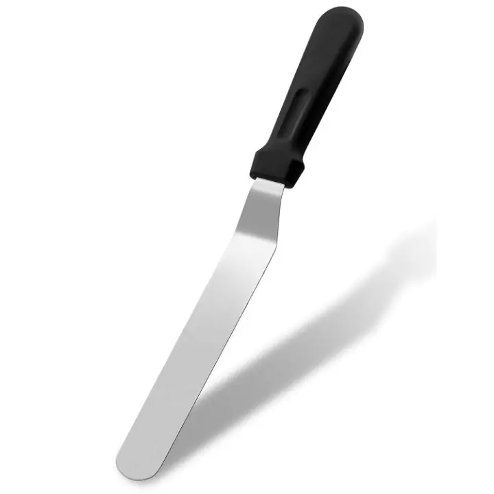 Icing Spatula, Professional Cake Angled Offset Spatula With 8" Stainless Steel Blade - Thickened Frosting Knife With Durable Plastic Handle For Cake Decorating, Pastry & Baking