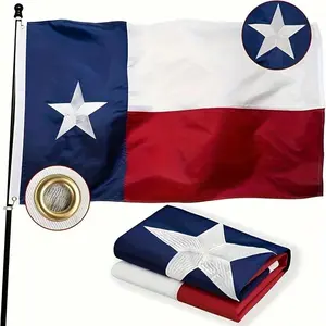 Texas Flag without Flagpole, 1 Count 3x5ft Texas State Flag with Brass Grommets, Outdoor Display Flag, Wall Decor Flags, Patriotic Decoration, Festive & Party Supplies