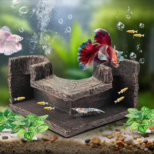 Aquarium Cave | 90? Corner Fish Cave Viewing Tunnels Silk Aquarium ,Betta Fish  Accessories   ,Fish  Cave for Corners (5.1" x 2.7" x 2")