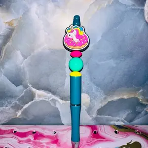 Unicorn Donut Pen with Colorful Beads and Fun Unicorn Design for Kids and Adults