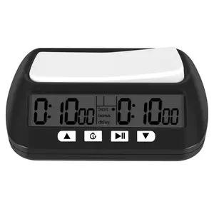 Professional Digital Chess Clock, Portable ABS Plastic Game Timer with Large Display, Count Up/Down Function, and Digital Alarm Clock