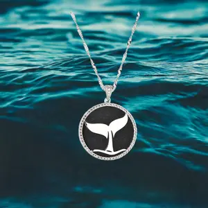STERLING SILVER WHALE TAIL NECKLACE