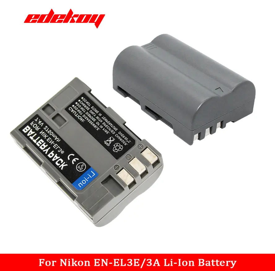 EDEKOY 2-Pack 2600mAh EN-EL3E Replacement Batteries for Nikon Cameras (D50, D70, D70s, D80, D90, D100, D200, D300s, D700) - Compatible with MH-18, MH-18a, MH-19 Chargers, MB-D200, MB-D10 Grips - Camera Accessories
