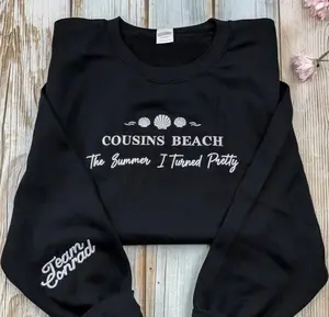 Cousins Beach Embroidered Sweatshirt, The Summer I Turned Pretty Shirt Hoodie, Team Conrad, Team Jeremiah, Team Belly Crewneck Fit