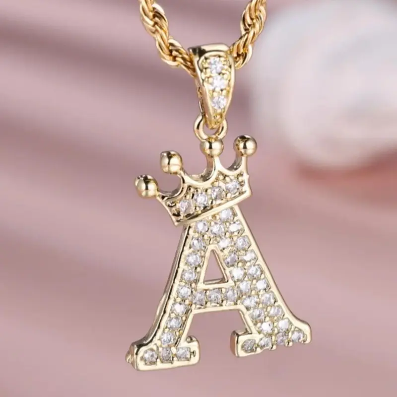 Rhinestone Decor Letter Design Pendant Necklace for Women Fashion Jewelry for Party, Daily Decor, Trendy All-match & Exquisite Jewelry for Birthday Gift Rhinestone Decorated Necklace