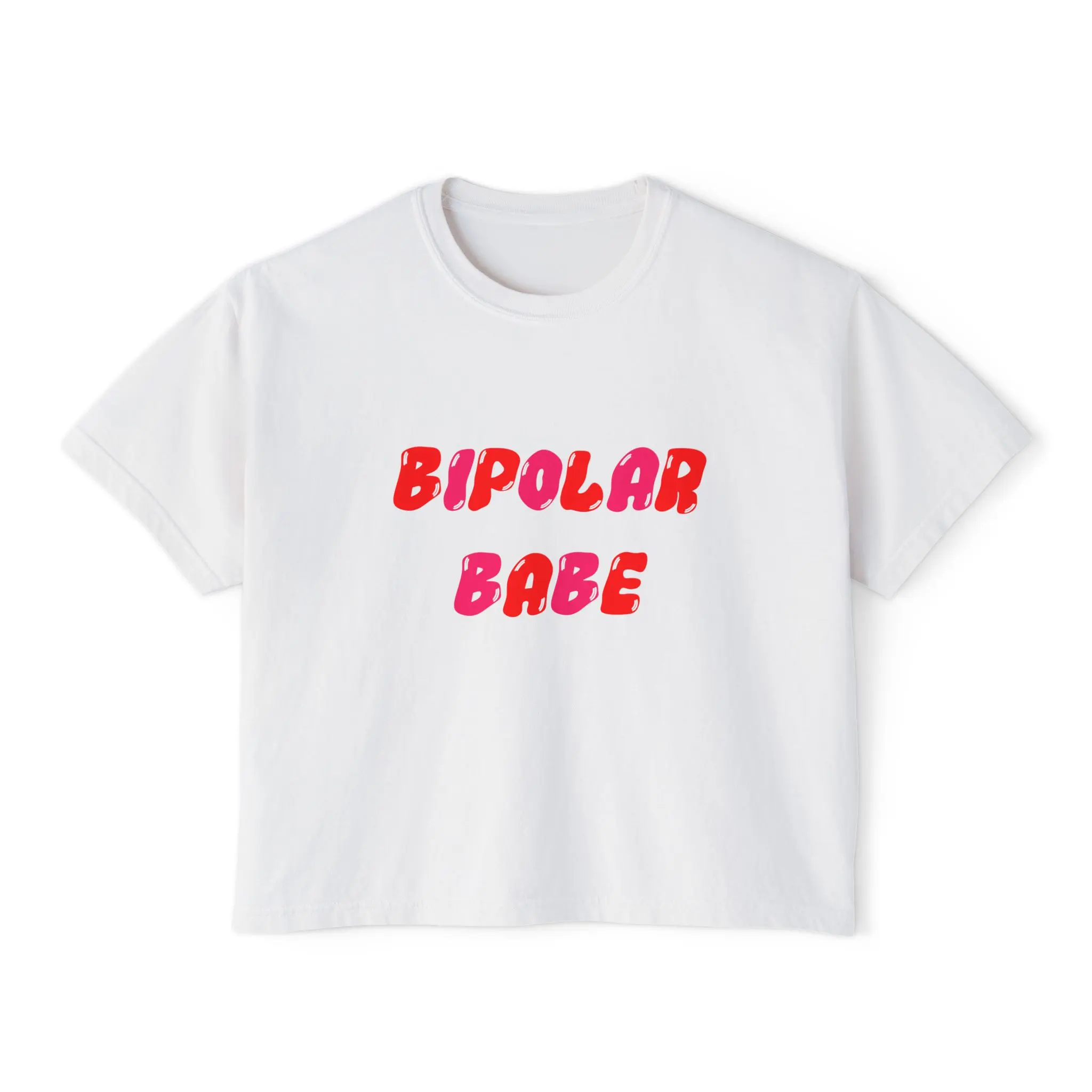 Bipolar Babe Tee | Mental Health Awareness, Pink Red Typography
