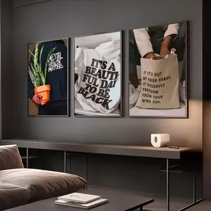 Set 3 Masculine Wall Art; Modern Black Man Art, Hype Room Decor (Digital)