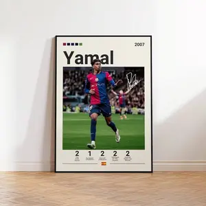 Lamine Yamal Poster, Barcelona Soccer Print, Lamine Fan Gift, Sports Poster, Football Player Poster, Soccer Wall Art, Sports Bedroom Posters