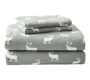 Eddie Bauer Elk Grove Light Grey Cotton Twin Sheet Set