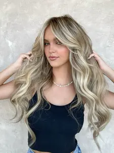 Human Hair Balayage Ash Brown 32 Inch Lace Front Wigs 13x6 HD |Pre Plucked Glueless | 150% Density Highlights | Silky Curly Hair – Perfect For Outdoor Party