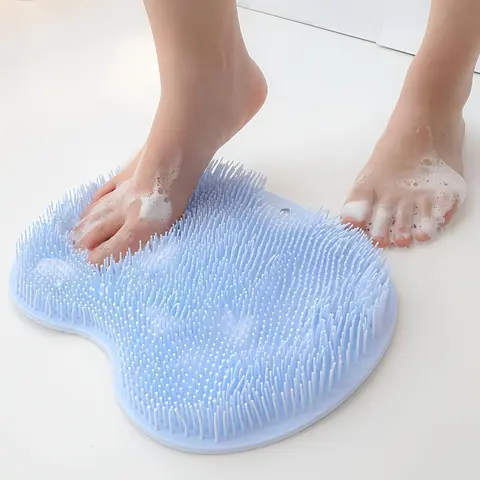 Lazy Foot and Body Back Scrubber Silicone Bath Mat, Exfoliating Shower Bath Tool, Effective Dead Skin Remover for Easy Bathing, Non-Slip Design for Comfort, Body Wash Scrubber, Bathing Accessory