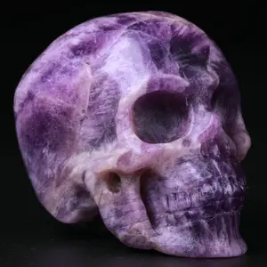 2.0 " Dream Chevron Amethyst Carved Crystal Skull,Super Realistic, Crystal Healing