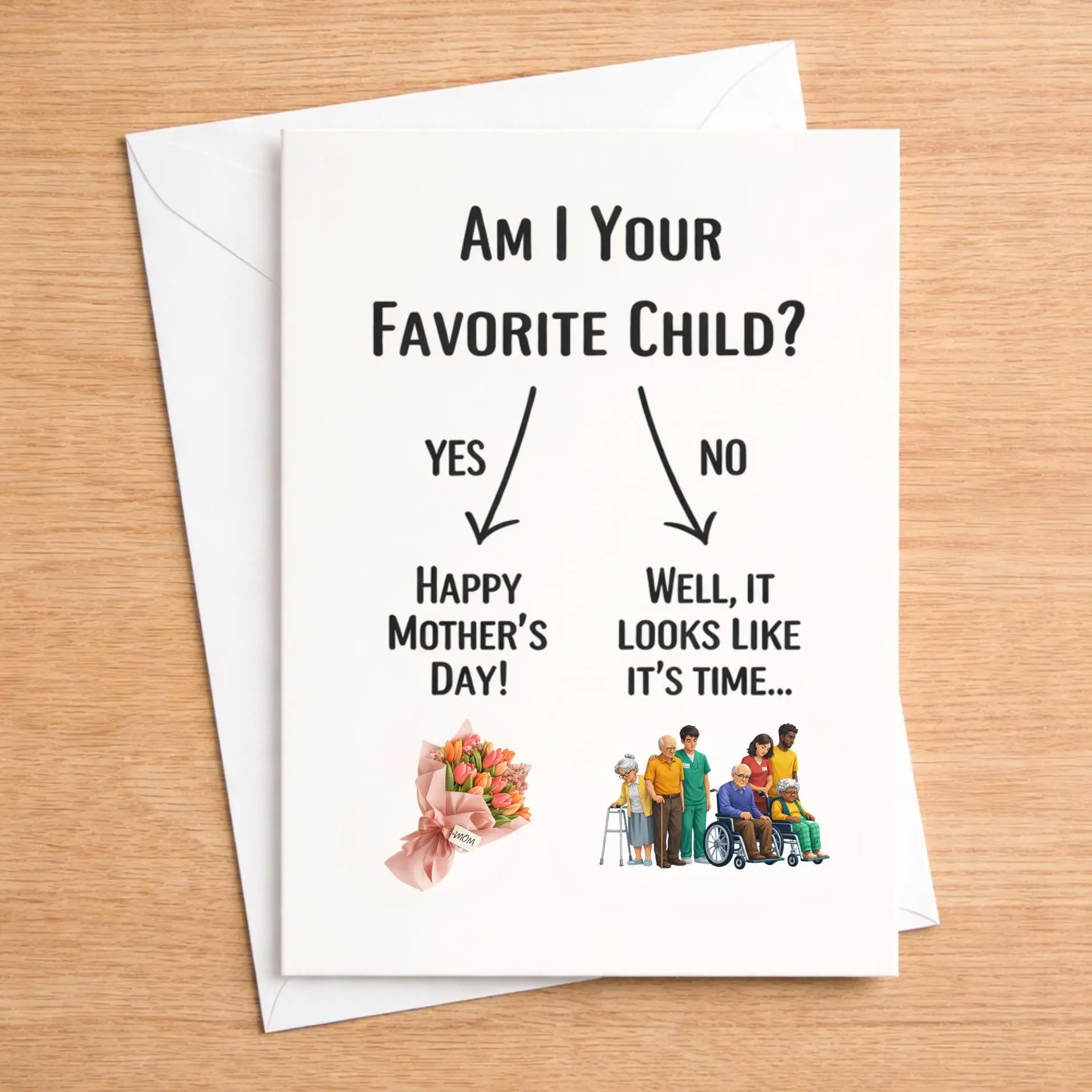 Funny Mothers Day Card for Mom - Gag Gift Card, Blank Inside, Ready to ...