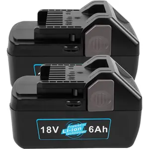 [2 Pack] 6000mAh 18V Replacement  Compatible with Hitachi BSL1815X BSL1830C BSL1815S BSL1830 339782 330139 330557 Lithium- Slide Style