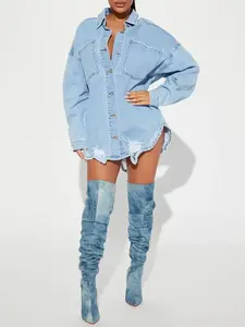 Had Me At Hello Denim Shacket - Light Wash