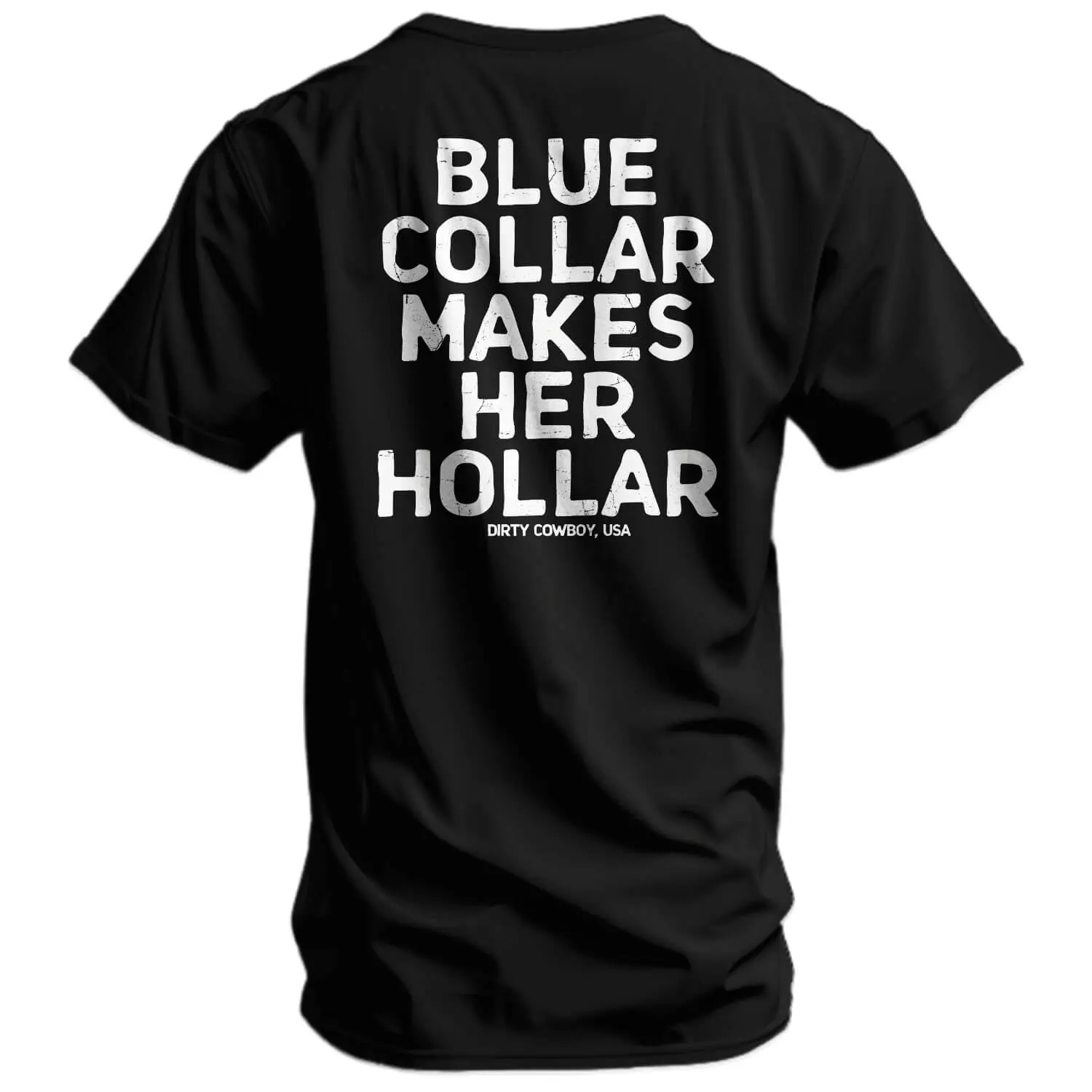 Men's Blue Collar Makes Her Hollar Cotton Streetwear T-Shirt - Short-Sleeve, Round Neck, Soft Fabric, Casual Classic Breathable Top