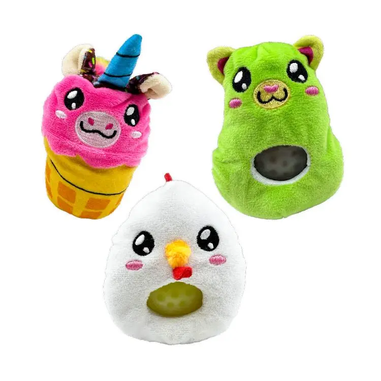 3PK Foodie Popz Squeeze Squishy Toy Bundle, Assorted Collectible Squishies, Candy-Fidget-Colorful Animal Slime & Squishy Toys for Creative Play, Candy Slime & Squishy Toys