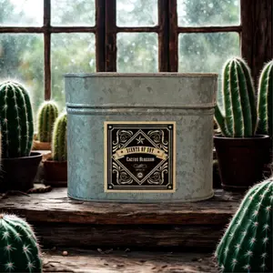 Cactus Blossom Galvanized Oval Tin Soy Candle