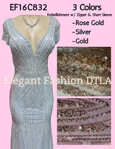 ✨  Elegant Fashion  ✨  EF16C832 Embellishments Short Sleeves _