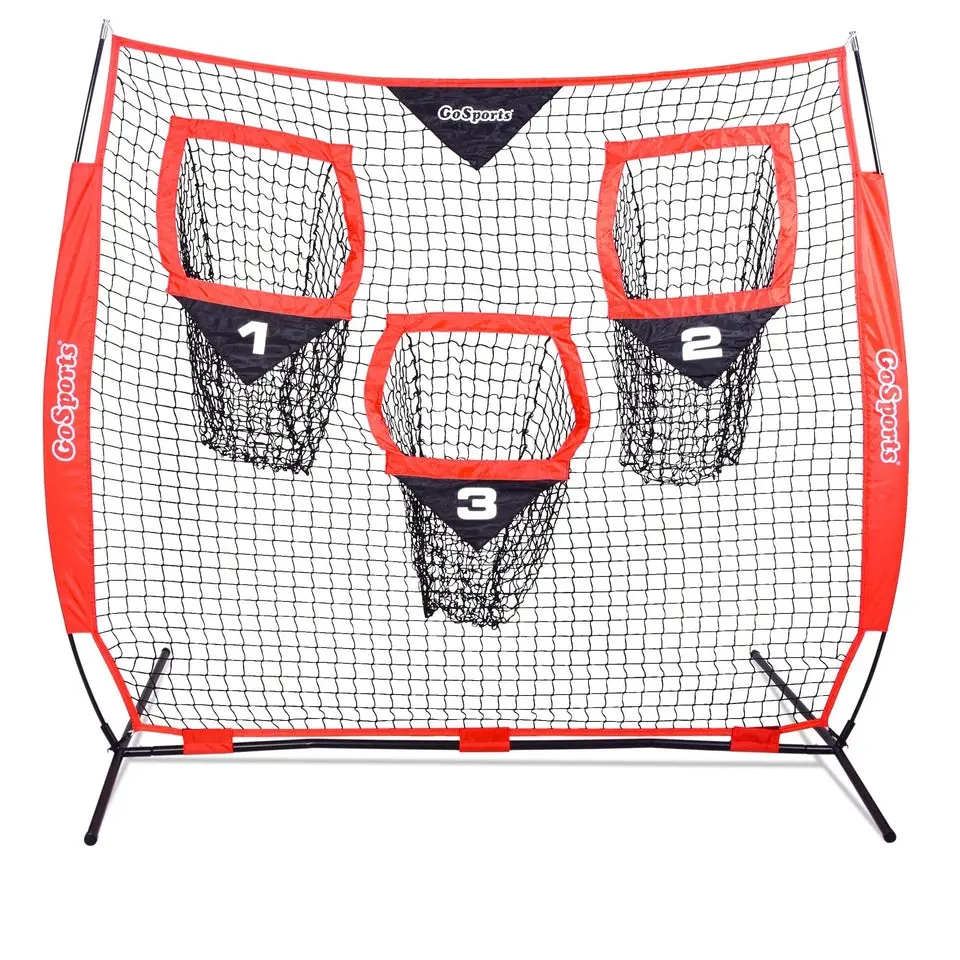 GoSports Football Throwing Net - 8 x 8 ft or 6 x 6 ft Nets