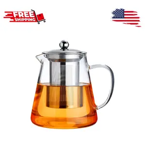 Glass Teapot Stovetop 18.6 OZ, Borosilicate Clear 550ml