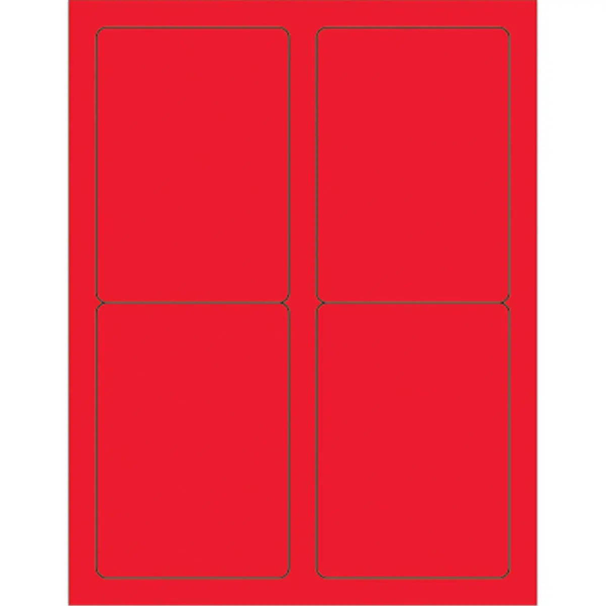 212 MAIN Fluorescent Red Rectangular Laser Labels, 3.5x5 in., Pack of 400, Compatible with Laser Printers, Laser Printer