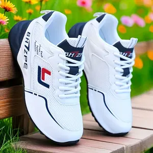 UYCEKK Men's Summer Breathable Mesh Shoes, White Casual Lightweight Comfortable Sports Training Running Shoes, Trendy