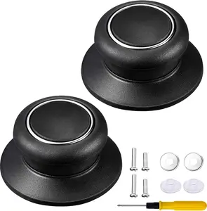 2Pcs Pot Lid Knobs Universal Kitchen Bakelite Pan Lid Handle Heat Resistant Prevent Static Easy Installation for Casserole Glass Pot Lid Top Replacement Cookware Knob