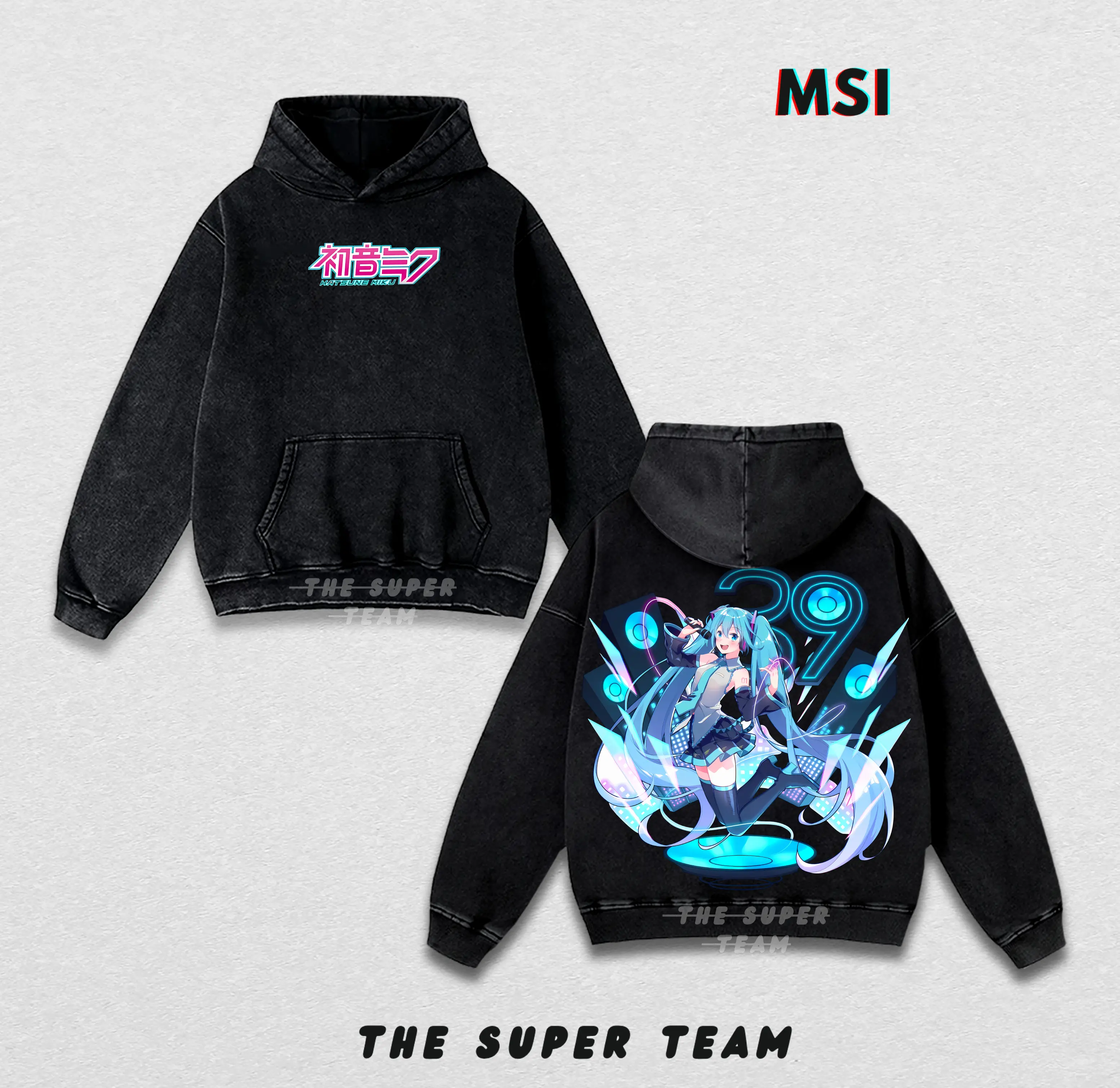 Hatsune Miku x Vocaloid Winter Hoodie | Oversized Cozy Anime Streetwear | Vintage Graphic Pullover for J-Pop & Cosplay Lovers