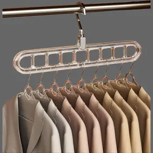 Maximize closet space! 3/5-Pack Magic Hangers with 9-hole folding design. 360° rotating & anti-slip. Industrial-grade durability for small wardrobes. bedroom storage house organizers