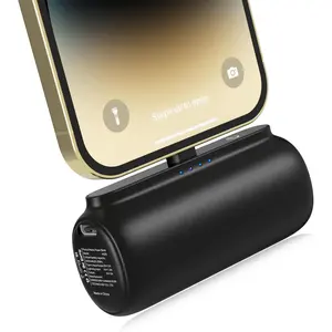 Portable Charger for iPhone, 5500mAh Plug in Ultra-Compact Power Bank Small Battery Pack Phone Charger Compatible with iPhone 14 13 12 11 Pro Max XR XS X 8 7 6 Airpods-Black