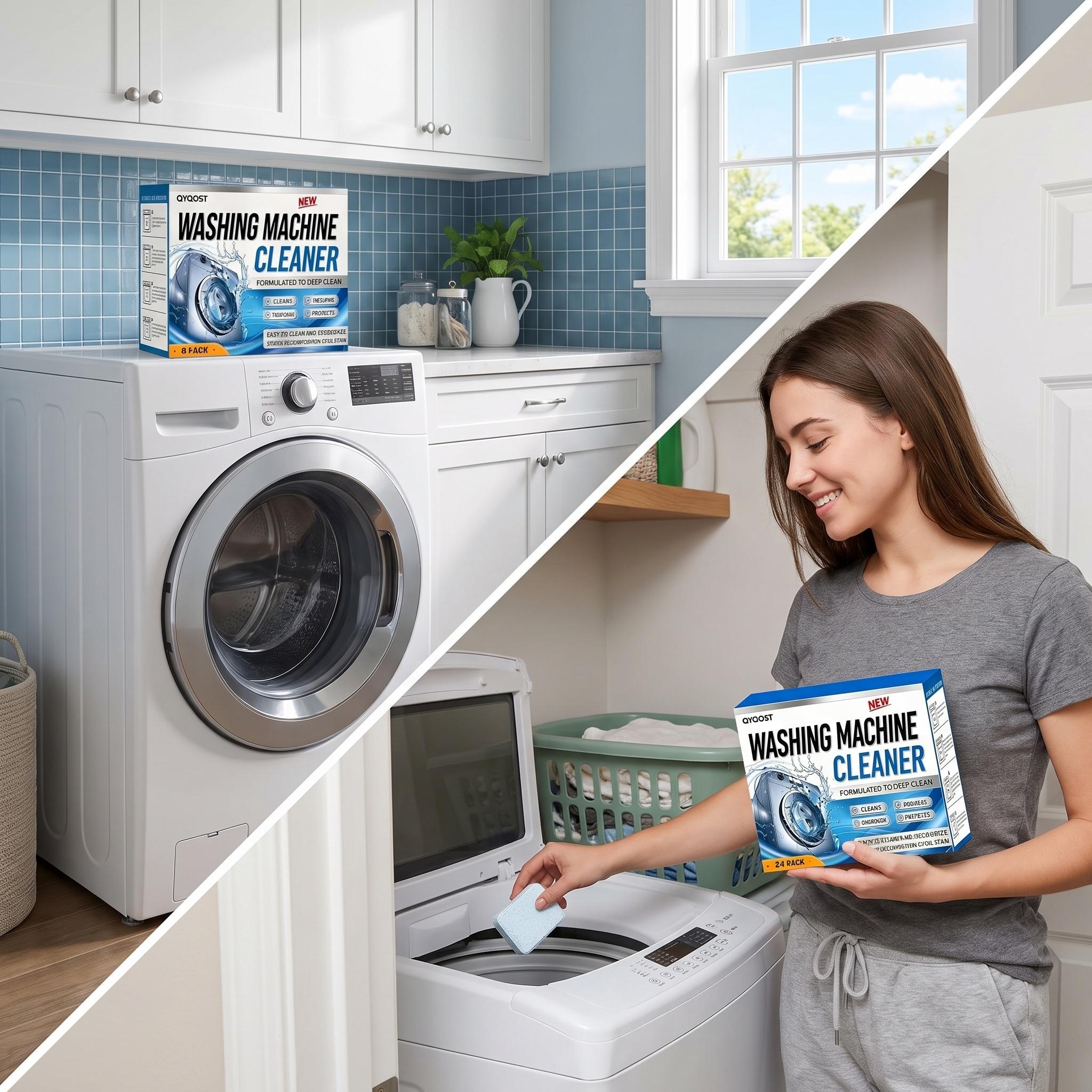 Household Home Cleaning Products Washing Machine Cleaner Tablets - 20/24/40 Packs, Deep Clean Descaler, Multi-Purpose Deodorizer for Front/Top Load Washers, Removes Limescale/Grime, Odor Control, Add During Cycle