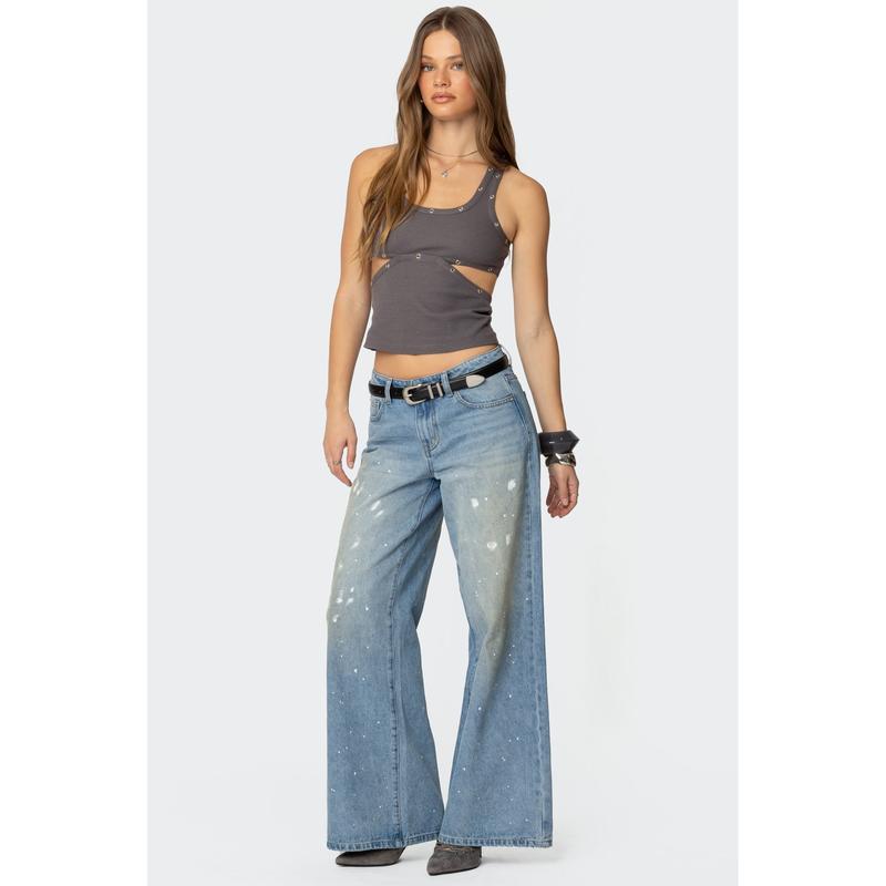 Imogen Cut Out Ribbed Tank Top