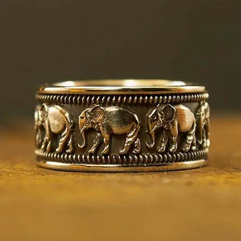 Women's Exquisite Elephant Statement Ring - Unique Rings, Stackable Artificial Gemstone Jewelry, Creative Personality Design, Elegant Casual Daily Versatile Accessory, Ideal Gift