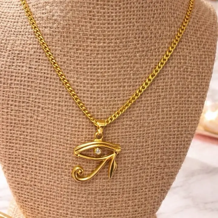 Eye of Horus Protection Pendant with Chain, Exquisite Jewelry Gift, Vibrant Durable Birthday Gift Jewelry Collectible for Fashion Enthusiasts