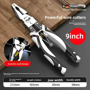 OUDISI Heavy Duty 9-in Multi-Functional Steel Hand Tool Set - Industrial Grade Vise, Wire Stripping Needle Nose Pliers, Labor-Saving Diagonal Cutters for General Repairs, Hand Tools