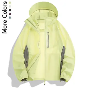 Ultra-Lightweight Summer Sun Protection Jacket, Breathable Hooded Windbreaker for Outdoor Sports, Packable Thin Sporty Coat for Men & Women, Neon Yellow Gear