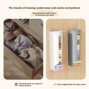 Wall-mounted, no-drill pull-out storage box for underwear and socks, with a lid, multifunctional storage container suitable for bathroom,Bedroom, Dorm, Kitchen Bin, Multifunctional Storage Bin, Home Organizing, Multipurpose Storage, Hanging Clothes Storag