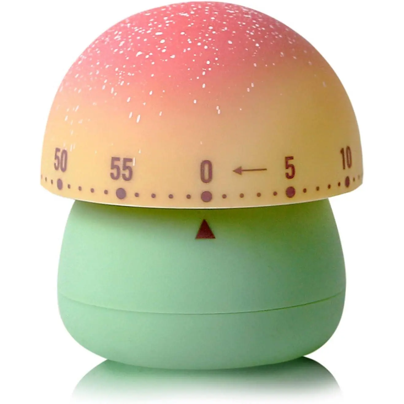 Mechanical Kitchen Timer, Cute Mushroom Timer for , Wind Up 60 Minutes Manual Countdown Timer for Classroom, Home, Study and Cooking (Green Base)