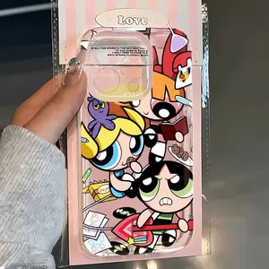 Cartoon The Powerpuff Girls Phone Case Compatible with Iphone 17 17Air , 16, 15, 14, 13, 12, 11 Pro Max, X, XSMAX, Plus, Transparent TPU Soft Back