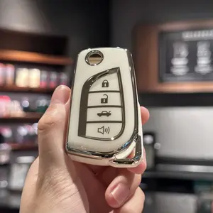 Key Cover For Toyota For Fortuner For Tundra For Camry For RAV4 For Highlander Smart Key Holder Key Shell Protection Car Accessories Vehicle