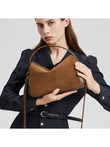 Frosted cowhide pillow bag dumpling bag 2025 new leather messenger bag women's bag high-end shoulder bag women