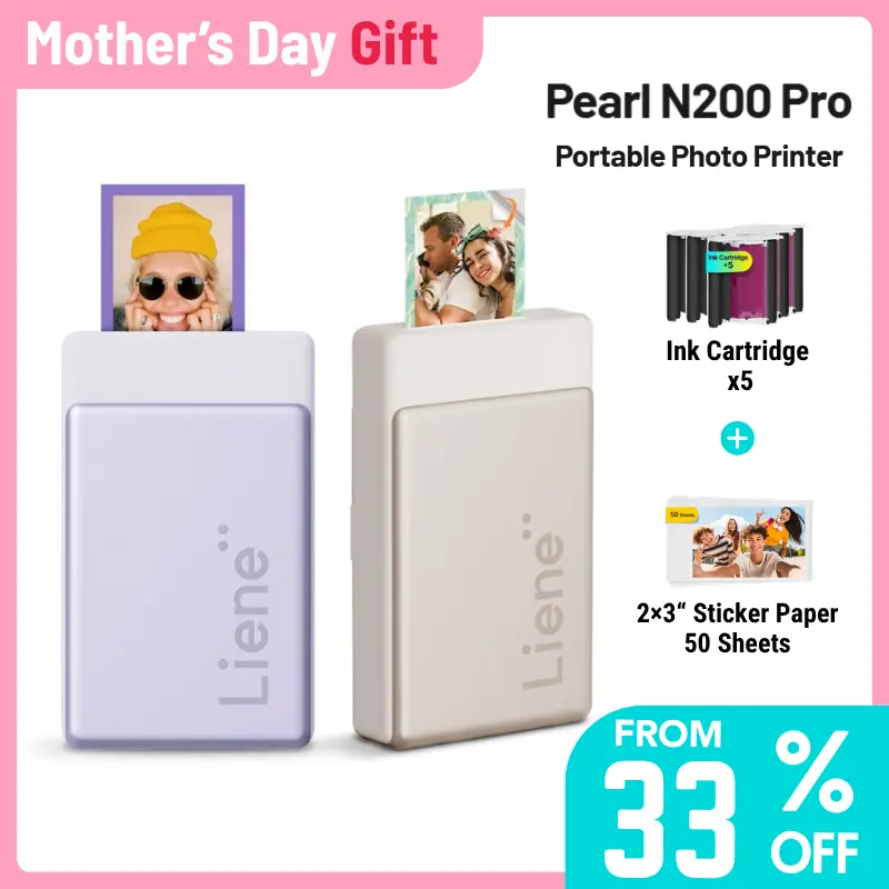 Liene Pearl N200 Pro Portable Photo Printer, Instant Mini Picture