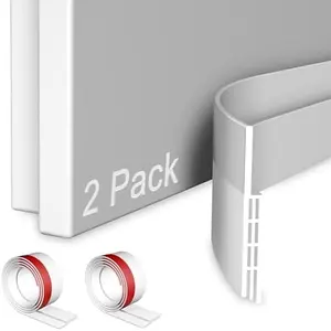 2 Packs Door Draft Stopper,Under Door Sweep for Bottom of Door,Weather Stripping Door Seal,Noise Stopper,Garage Window Blocker Noise Cold Air Insulation,Draft Guard (White, 39.3" L)