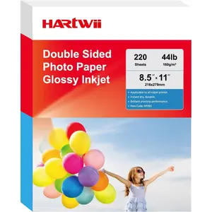 220 Sheets Double Sided Glossy Photo Paper 8.5x11 Letter Size 160gsm 44lb for All Dye Inkjet Printers Ideal for Brochure Flyer Printing
