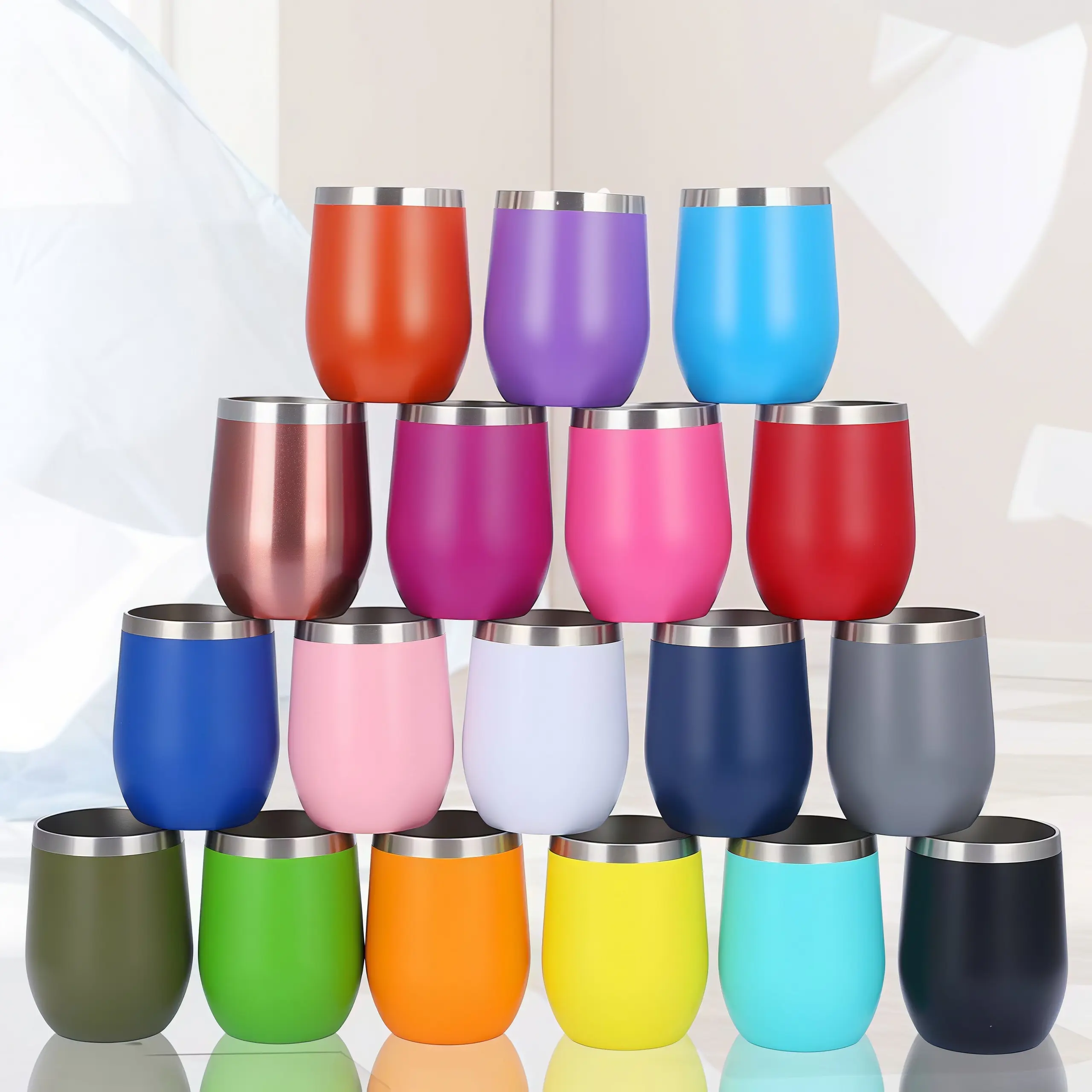 LMMAKE 2PCS 12oz Insulated Wine Tumblers with Lids - Double-Wall Vacuum Stainless Steel Drinkware, Multi-Use for Coffee, Champagne, Beer, Heat & Cold Retention