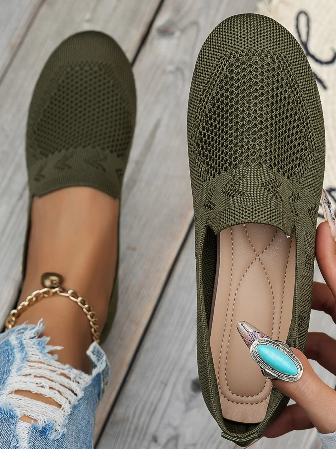 Women's Lightweight Comfort Slip-On Flat Walking Shoes, Casual Daily Wear for Home and Commute, Breathable Summer Footwear, Casual Indoor Footwear