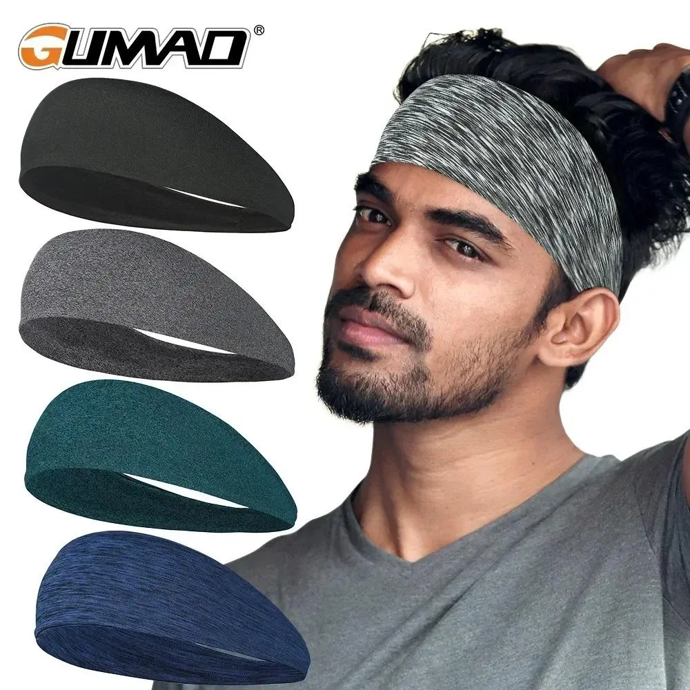 2PCS Sports Headband Elastic Sweatband Outdoor Running Cycling Yoga Gym Fitness Tennis Baseball Hair Band Bandage Headband Men