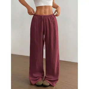 Women'sCasualWaistStraightLegCottonPantsFit