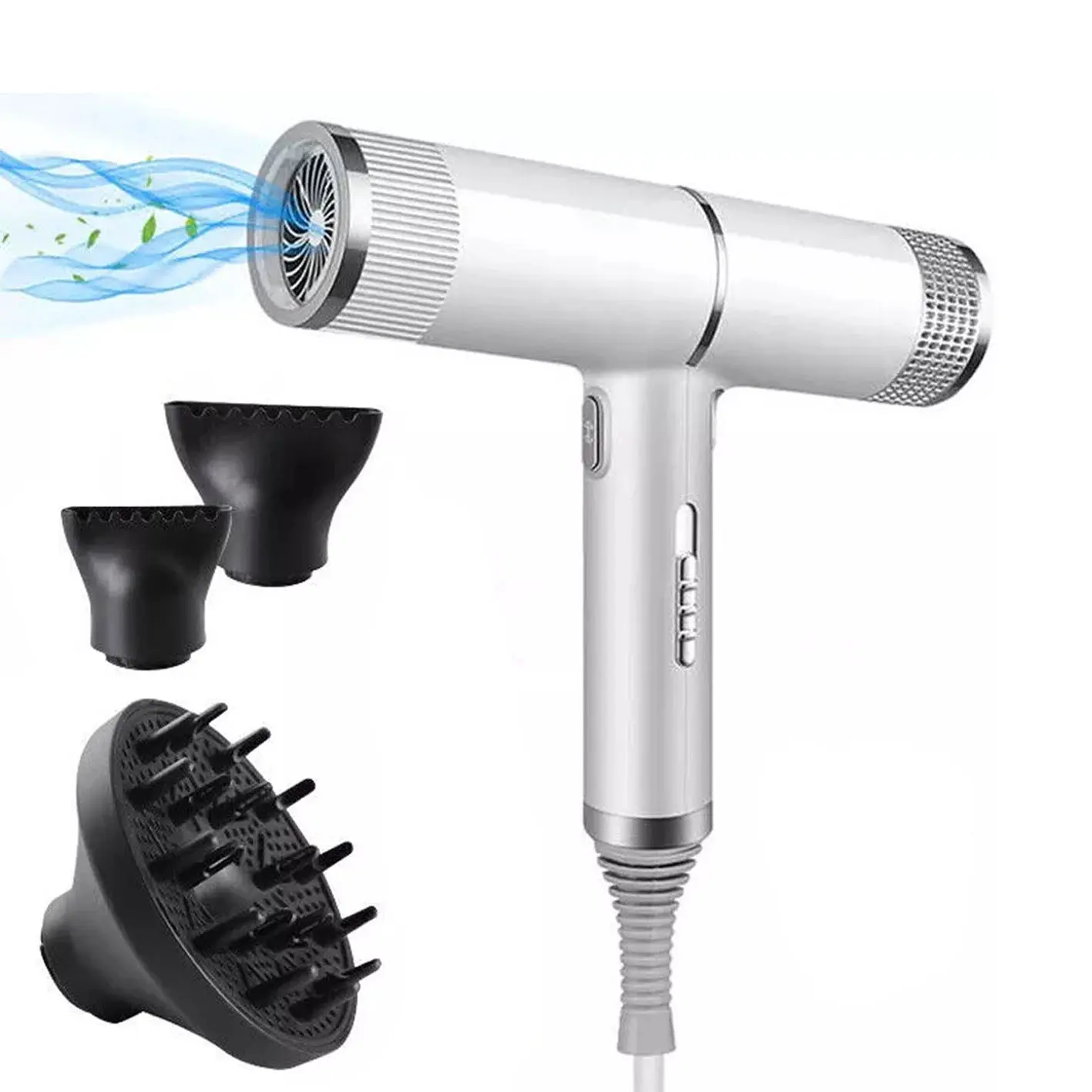 Ionic Hair Dryer with Diffuser, Concentrator, 3-Section Heat Setting, High Speed, Low Noise, Suitable for Home and Travel Use Personal Care Appliances